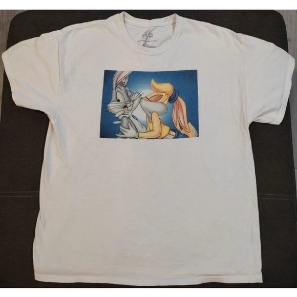 Space Jam Looney Tunes T-Shirt Bugs Lola White Men's XL 90s Vintage - Picture 1 of 5